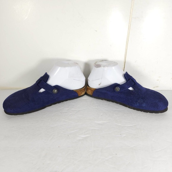 Birkenstock Papillio Women's Boston EU36 US5 Blue Suede Soft Footbed Clogs - Picture 6 of 15